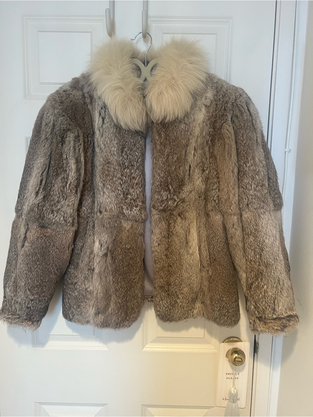 Vintage Fur Jacket with Cream Collar